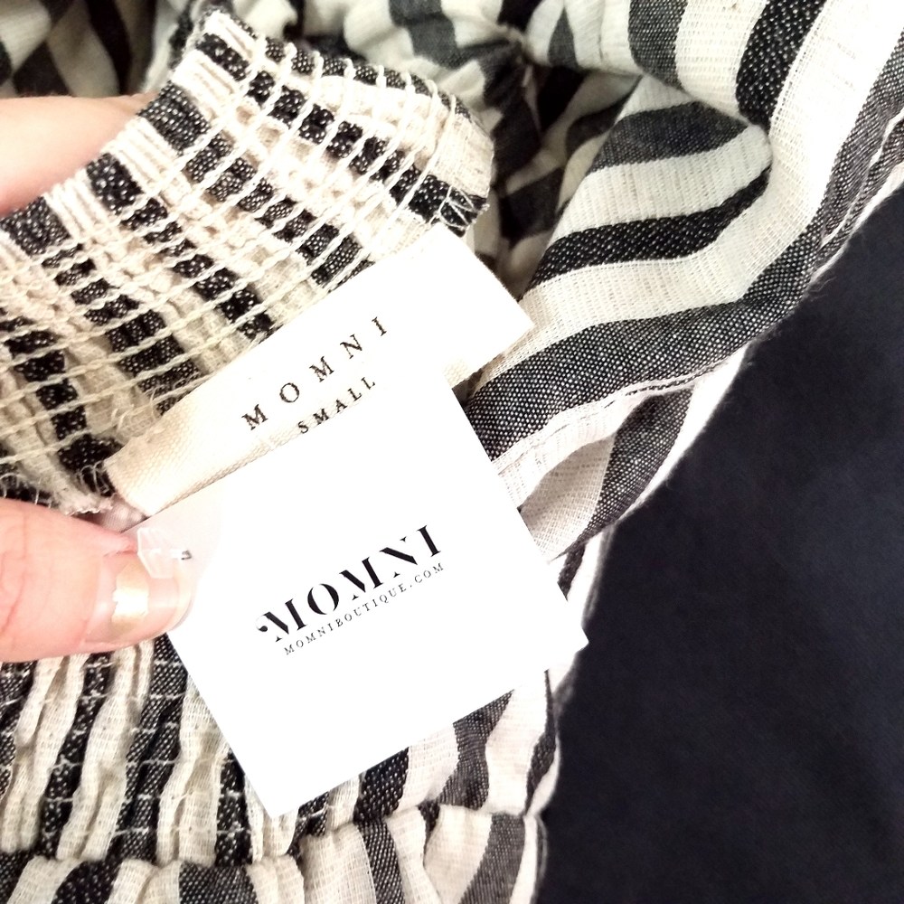Momni Striped Open Back Tied Jumpsuit - Picture 7 of 8